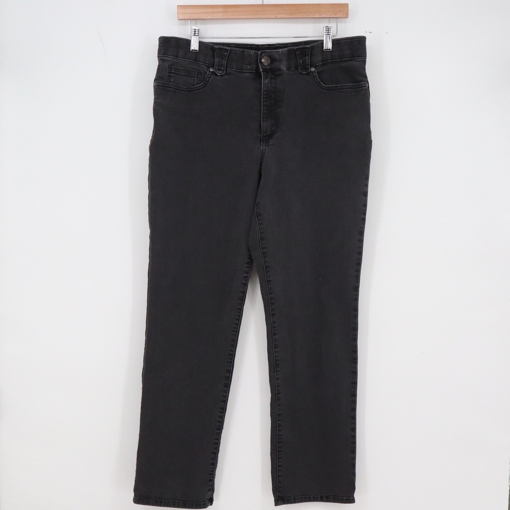 Gloria Vanderbilt Jeans Womens 14 Amanda Black Straight Leg Stretch Excellent
